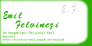 emil felvinczi business card